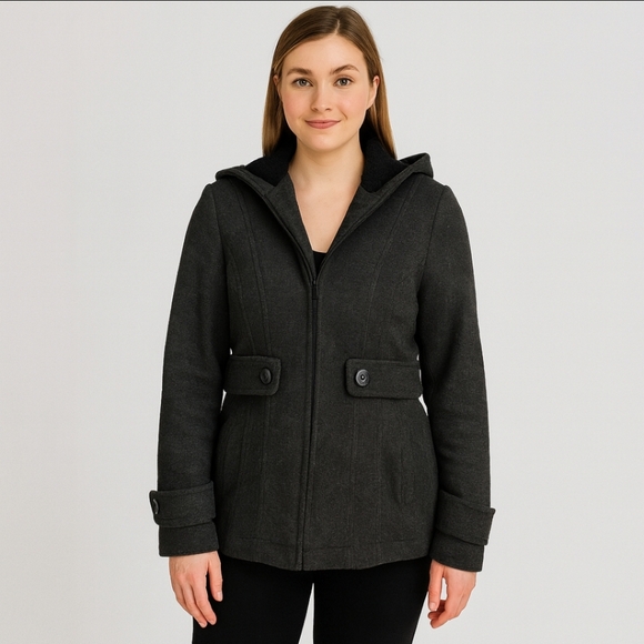 Covington Outerwear Gray Womens Peacoat Sz Sm - Picture 1 of 7